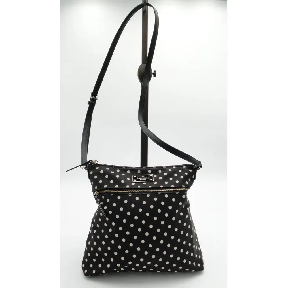 Kate Spade Black Polka Dot Messenger Bag Messenger Bag Pre-owned‎